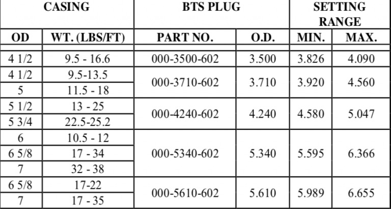 BTS Bridge Plug